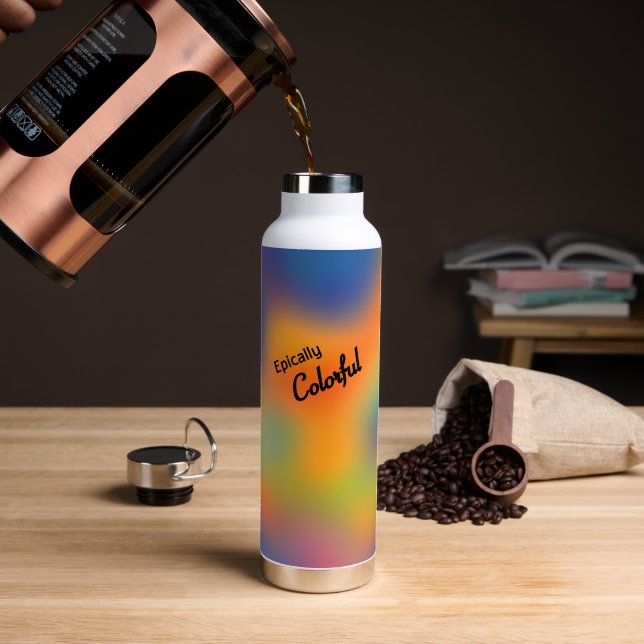Personalised Epically Colourful Water Bottle (Coffee (Rotated))