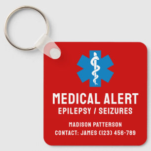 Personalised Epilepsy Emergency Essentials Key Ring