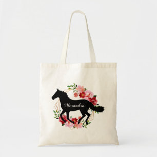 Personalised Equestrian Horse Riding Custom Name Tote Bag