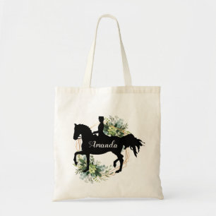 Personalised Equestrian Horse Riding Custom Name  Tote Bag
