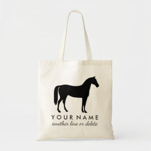 Personalised Equestrian Horse Riding Custom Name Tote Bag