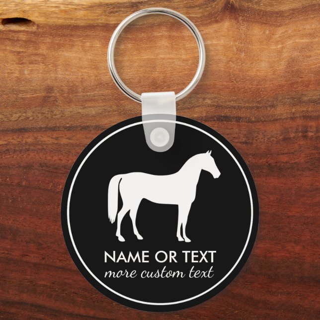Personalised Equestrian Horseback Riding Name Key Ring (Front)