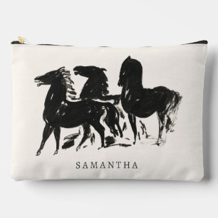 Personalised Equestrian Name Horse Painting Accessory Pouch