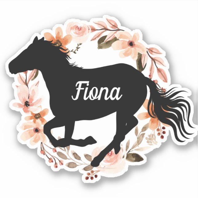 Personalised Equestrian Name Horse silhouette  Sti (Front)