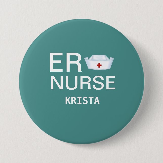 Personalised ER Nurse 7.5 Cm Round Badge (Front)