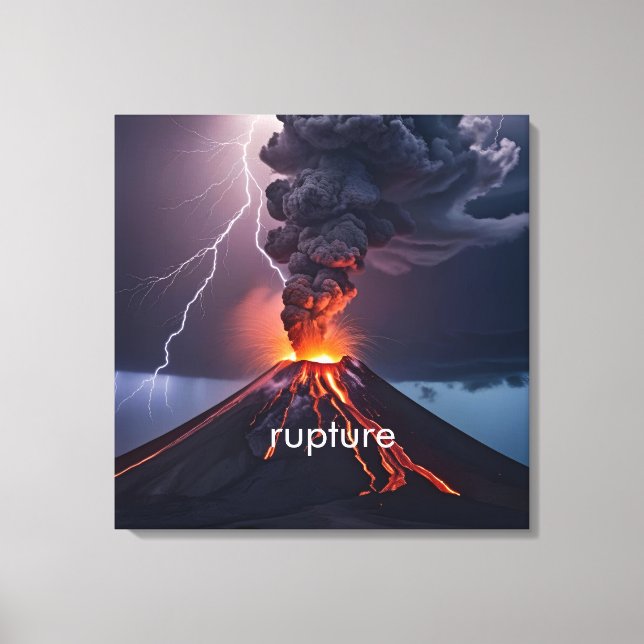 Personalised Erupting Canvas with Lightning Storm Print (Front)