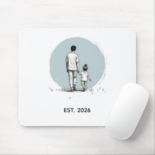 Personalised EST Year Father & Daughter Minimalist Mouse Mat