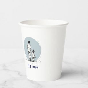 Personalised EST Year Father & Daughter Minimalist Paper Cups