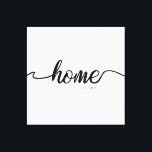 Personalised Established Year | Home Canvas Print<br><div class="desc">The year you move into your first home is something to be remembered. This modern black and white design features an elegant script font with long tail swashes. Personalise the established year for your home decor.</div>