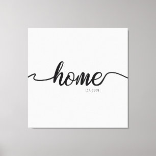 Personalised Established Year   Home Canvas Print