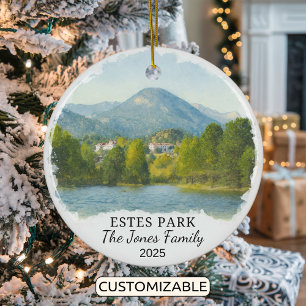 Personalised Estes Park Ornament, Colorado Ceramic Tree Decoration