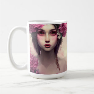 Personalised Ethereal Girl with Pink Freckles Coffee Mug