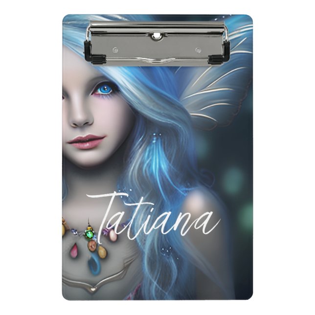 Personalised Ethereal Mystical Blue Fairy Mini Clipboard (Front)