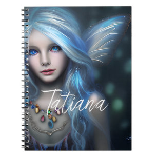 Personalised Ethereal Mystical Blue Fairy Notebook