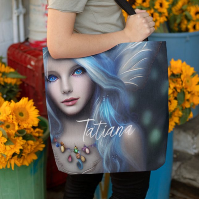 Personalised Ethereal Mystical Blue Fairy Tote Bag (Creator Uploaded)