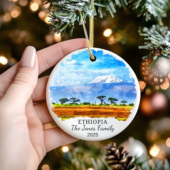Personalised Ethiopia Ornament, Africa Gift Ceramic Tree Decoration (Creator Uploaded)