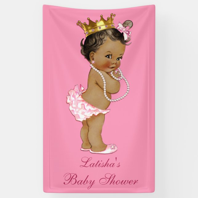 Personalised Ethnic Little Princess Baby Shower Banner (Vertical)