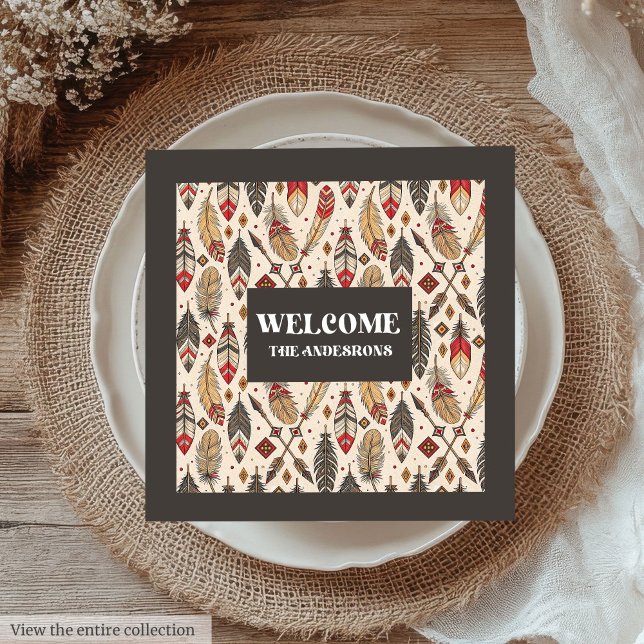 Personalised Ethnic Napkins Classic Boho Style (Personalized Ethnic Napkins Classic Boho Style)