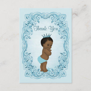 Personalised Ethnic Prince Baby Shower Thank You Card