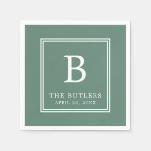 Personalised Eucalyptus Green Wedding Napkins