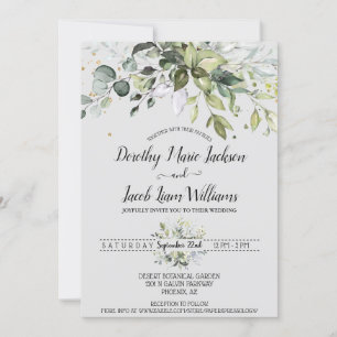 Personalised Eucalyptus Greenery Foliage Wedding Invitation