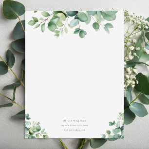 Personalised Eucalyptus Greenery Stationery Paper