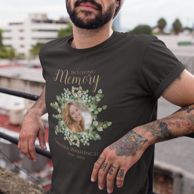 Personalised Eucalyptus Photo Memorial T-Shirt (Creator Uploaded)