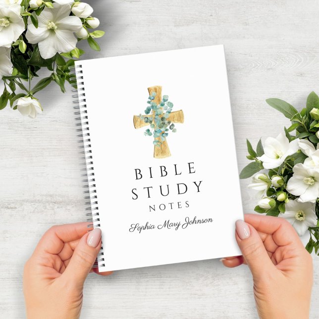 Personalised Eucalyptus Religious Cross Notebook (Personalized Eucalyptus Religious Cross Notebook)