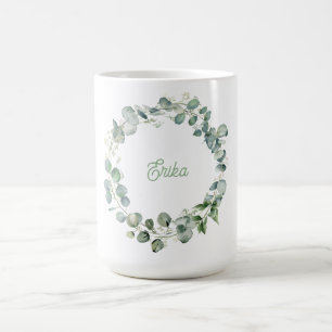 Personalised Eucalyptus wreath mug