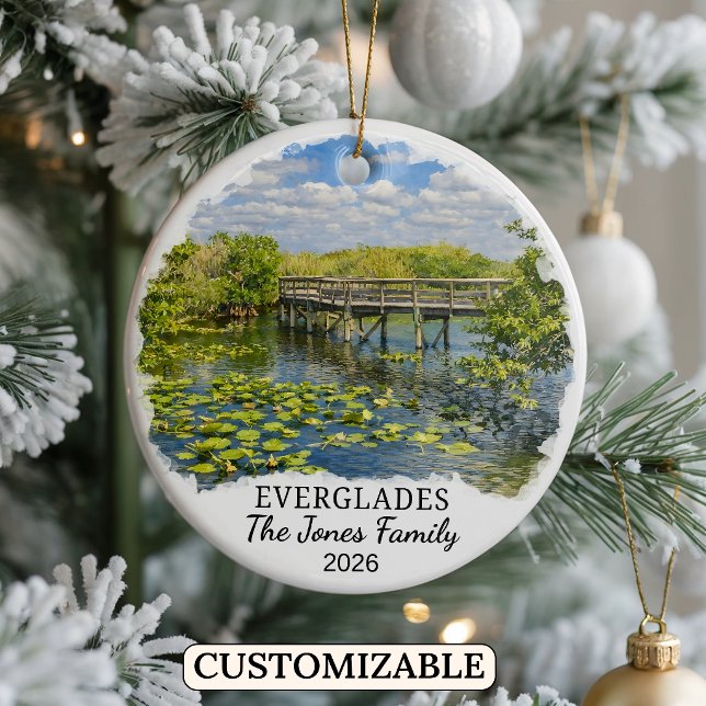 Personalised Everglades National Park, Florida Ceramic Tree Decoration (Creator Uploaded)