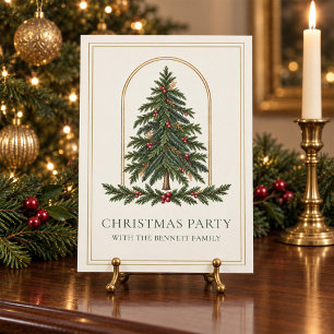 Personalised Evergreen Christmas Party Invitation