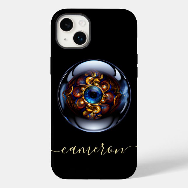 Personalised Evil Eye Dark Blue Case-Mate iPhone Case (Back)