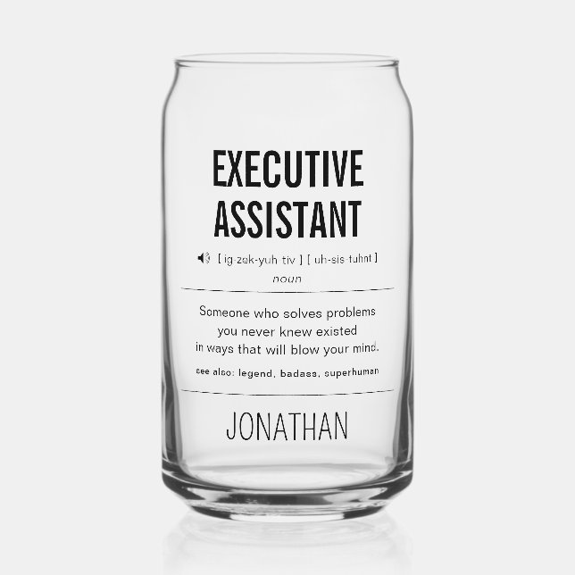 Personalised Executive Assistant Funny Can Glass (Front)