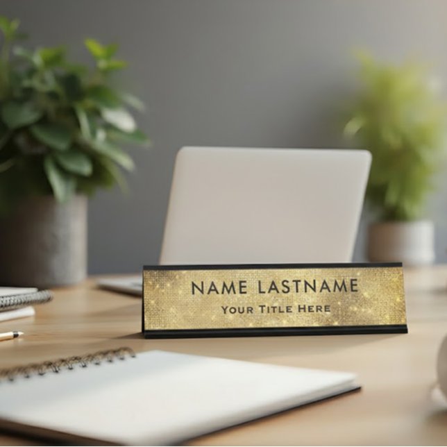 Personalised Executive Office Custom Gold Desk Name Plate (Creator Uploaded)