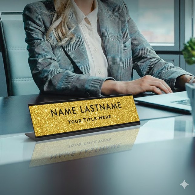 Personalised Executive Office Custom Gold Desk Name Plate (Creator Uploaded)