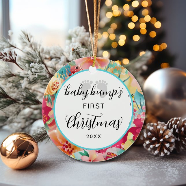 Personalised Expecting Baby Bump Christmas Ceramic Tree Decoration (Creator Uploaded)