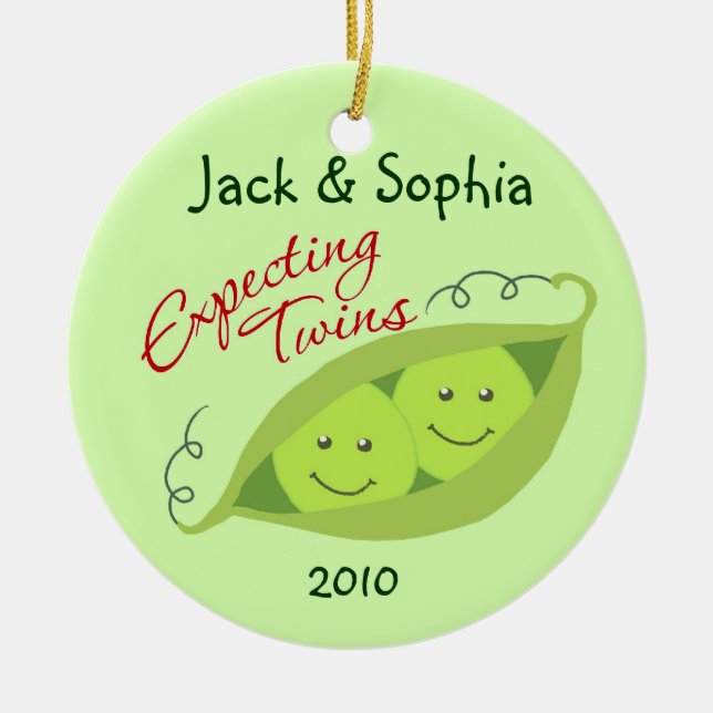 Personalised Expecting Twins Ornament (Front)
