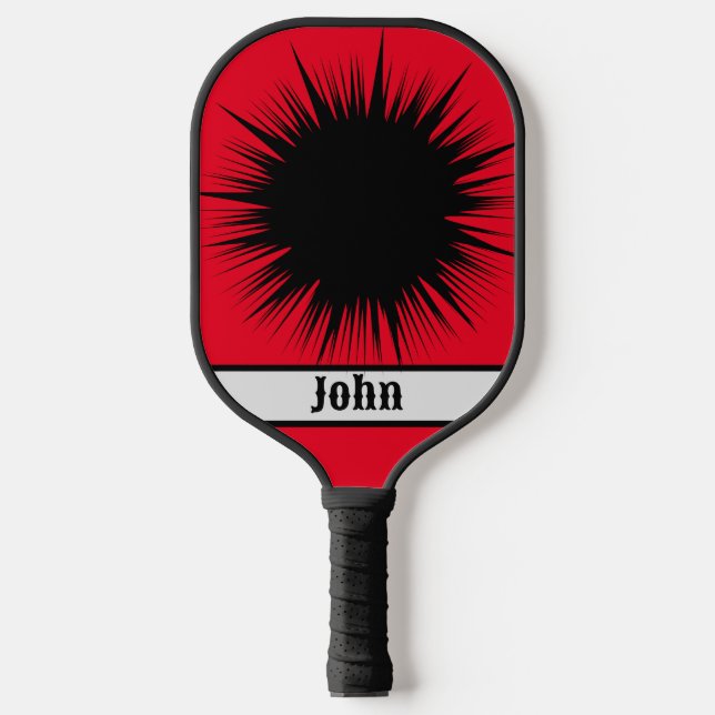 Personalised Explosion Red & Black  Pickleball Paddle (Front)
