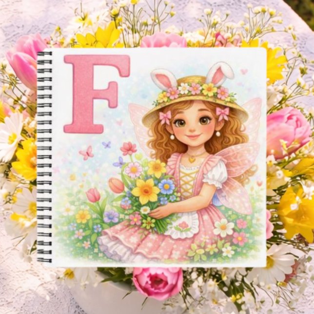 Personalised F Flower Gift for Girls Notebook (Creator Uploaded)