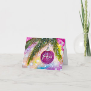 Personalised FA LA LA Holiday Ornament Greeting Card
