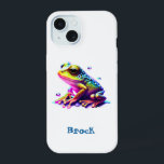 Personalised Fabulous Frog Phone Case<br><div class="desc">Custom case with colourful frog watercolor art for your phone. Customise the name using our tool and watch as it changes. Fun artwork you can carry with you. Great stocking stuffer or grad gift - perfect for any occasion! Check out all the beautiful phone cases in the Paws Charming shop,...</div>