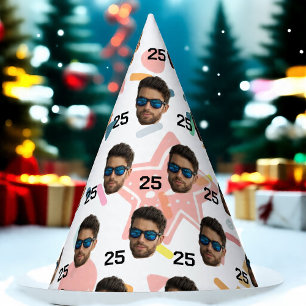 Personalised Face 20th 30th 40th 50th Birthday Party Hat