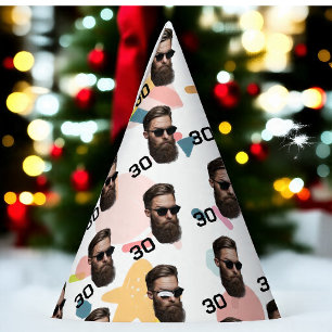 Personalised Face 20th 30th 40th 50th Birthday Party Hat