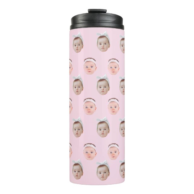 Personalised Face 2 Photos, Custom Face, Dad Mum  Thermal Tumbler (Front)