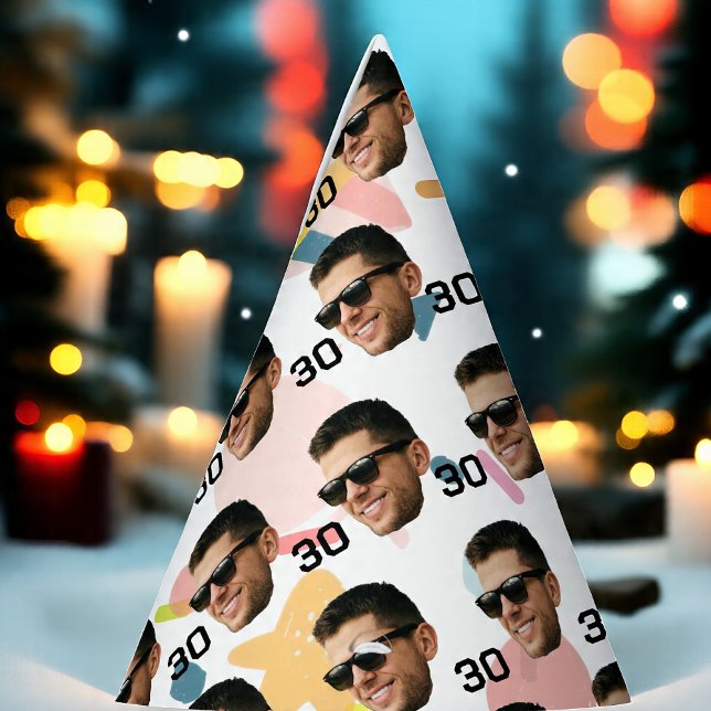 Personalised Face 30th 40th 50th 60th Birthday Party Hat (Creator Uploaded)