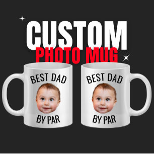 Personalised Face Best Dad By Par Custom Dad Coffee Mug