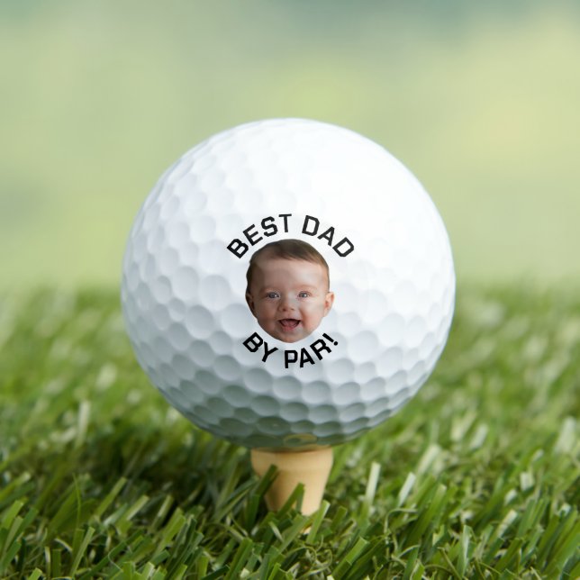 Personalised Face Best Dad By Par New Dad Custom Golf Balls (Insitu Tee)