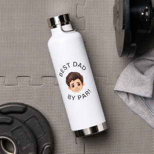 Personalised Face Best Dad By Par New Dad  Water Bottle