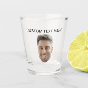Personalised Face Birthday Party Favour Custom Tex Shot Glass