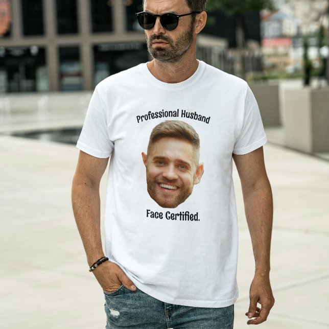 Personalised Face Custom Photo Funny Couple Him T-Shirt (Personalized Face Custom Photo Funny Couple Him gifts ideas new husband boyfriends anniversary )